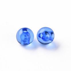 Royal Blue Transparent Acrylic Beads, Round, Royal Blue, 8x7mm, Hole: 2mm, about 1745pcs/500g