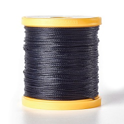 Marine Blue Round Waxed Polyester Cord, Micro Macrame Cord, Leather Sewing Thread, for Bracelets Jewelry Making, Beading Crafting Macrame, Marine Blue, 0.65mm, about 164.04 yards(150m)/roll