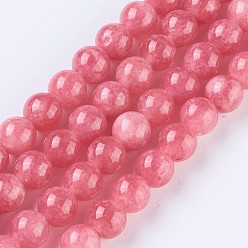 Pierre Précieuse Naturelle Brins de perles pierres fines naturelles , ronde, rouge, 6mm, Trou: 1.2mm, Environ 60~64 pcs/chapelet, 15 pouces ~ 15.2 pouces (38~38.5 cm)