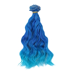 Dodger Blue Plastic Long Curly Hair Doll Wig Hair, for DIY Girls BJD Makings Accessories, Dodger Blue, 1000x150mm