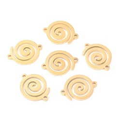 Oro Conectores de eslabones de acero inoxidable, vórtice, dorado, 15x11x1.1 mm, agujero: 1 mm