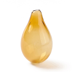 Gold Handmade Blown Glass Bottles, for Glass Vial Pendants Making, Teardrop, Gold, 30~32x18.5~19mm, Hole: 2~3.5mm