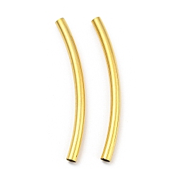 Golden 304 Stainless Steel Tube Beads, Curved Tube, Golden, 40x3mm, Hole: 2.5mm