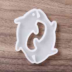 Pisces DIY Constellation Shaped Pendant Food-grade Silicone Molds, Resin Casting Molds, For UV Resin, Epoxy Resin Craft Making, Pisces, 65x50x7mm, Hole: 2.5mm