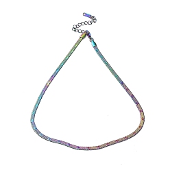 Rainbow Color Placage ionique (ip) 304 collier chaîne à chevrons en acier inoxydable, couleur arc en ciel, 15.91 pouce (40.4 cm)