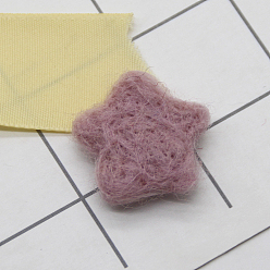 Rosa Viejo Adornos de fieltro de lana, accesorios para el cabello para niños, estrella, rosa viejo, 35 mm