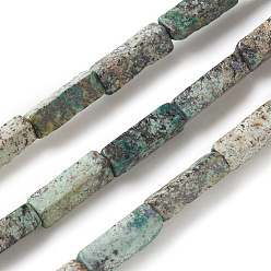 African Turquoise(Jasper) Natural African Turquoise(Jasper) Beads Strands, Cuboid, 13~14x4~4.5x4~4.5mm, Hole: 1.2mm, about 30pcs/strand, 16.5 inch(42cm)