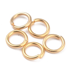 Настоящее золото 24K Покрытие стойки латунными перемычками, открытые кольца прыжок, долговечный, реальный 24 k позолоченный, 4.5x0.8 мм, 20 датчик, внутренний диаметр: 3 мм