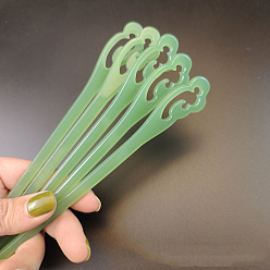 Зеленый лайм Палочки для волос из ацетата целлюлозы (смола), винтажные декоративные аксессуары для волос, зеленый лайм, 180 мм, 5 шт / пакет