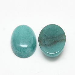 Medium Turquoise Dyed Natural White Jade Cabochons, Oval, Medium Turquoise, 18x13x6mm
