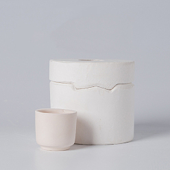 Floral Blanca Moldes de yeso para cuencos de té, herramientas de modelado, para la fabricación artesanal de cerámica, blanco floral, 95~105x95~105 mm