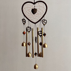 Золотой Колокольчики из алюминиевой трубы, литые украшения подвесные, сердце, золотые, 600 мм