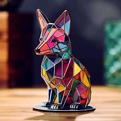 Разноцветный Дикая природа акриловое искусство фигурки лисы, для домашнего украшения рабочего стола, красочный, 180x140 мм
