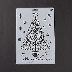 Blanco Plantilla creativa de dibujo de navidad navideña, cuentas de mano hueca regla templat, para diy scrapbooking, blanco, 25.9x17.2 cm