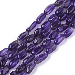 Amethyst Natural Amethyst Beads Strands, Tumbled Stone, Rice, 6~10x4~5x3~4mm, Hole: 0.6mm, about 49~56pcs/strand, 15.75 inch(40cm)