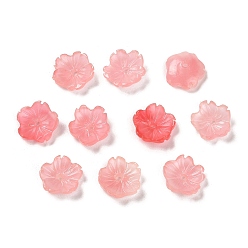 Salmon Synthetic Coral Dyed Beads, Flower, Salmon, 10x10x2.5mm, Hole: 1.2mm