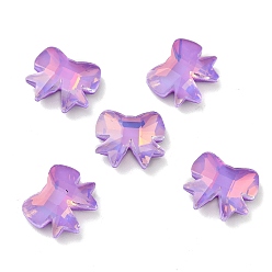 Terciopelo Púrpura Cabujones de diamantes de imitación de vidrio estilo mocha k, espalda y espalda planas, facetados, lazo, terciopelo púrpura, 9 mm