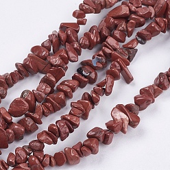 Brique Rouge Jaspe rouge naturel brins de perles, puce, firebrick, 4~10x4~6x2~4mm, Trou: 1mm, Environ 210 pcs/chapelet, 35.4 pouce