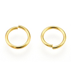 Golden Iron Open Jump Rings, Nickel Free, Round Ring, Golden, 21 Gauge, 6x0.7mm, Inner Diameter: 4.5mm, about 20000pcs/1000g