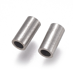 Color de Acero Inoxidable 304 perlas de tubo de acero inoxidable, color acero inoxidable, 6x3 mm, agujero: 2 mm