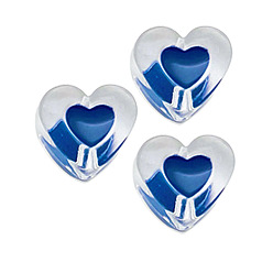Marine Blue Transparent Acrylic Enamel Beads, Heart, Marine Blue, 18x10mm, Hole: 2.5mm, about 500g/bag
