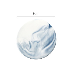 Marine Blue Porcelain Wax Seal Mats, for Wax Seal Stamp, Flat Round, Marine Blue, 90x5mm