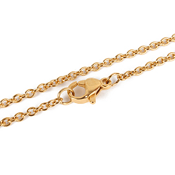 Oro Toma de collar de cadena de cable 304 de acero inoxidable, con cierre de langosta, galjanoplastia del vacío, dorado, 17.7 pulgada (45 cm), cierres: 7x10 mm