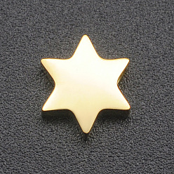 Золотой 201 прелести нержавеющей стали, для изготовления простых ожерелий, штамповка пустой метки, лазерная резка, для евреев, гексаграмма / Звезда Давида, золотые, 8.5x7.5x3 мм, отверстие : 1.6 мм