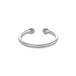 Platinum SHEGRACE Simple 925 Sterling Silver Torque Cuff Rings, Open Rings, Platinum, Size 7, 17mm