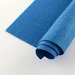 Озёрно--синий Нетканые ткани вышивка иглы войлока для DIY ремесел, квадратный, Плут синий, 298~300x298~300x1 мм , около 50 шт / мешок