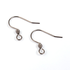 Stainless Steel Color 304 Stainless Steel Earring Hook Findings, Ear Wire, with Horizontal Loop, Stainless Steel Color, 18x16x0.8mm, 20 Gauge, Hole: 2mm