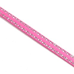 Ярко-Розовый Репсовые ленты с двойными ребрами из серебряной нити, лучшие украшения для свадьбы, ярко-розовый, 3/8 дюйм (9 мм), о 100yards / рулон (91.44 м / рулон)