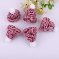 Old Rose Polyester Doll Woolen Hat, for Accessories Decorate Doll, Old Rose, 60x43x12.5mm