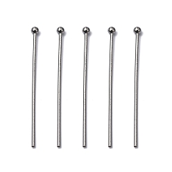 Stainless Steel Color 304 Stainless Steel Ball Head pins, 30x0.7mm, 21 Gauge, Head: 2mm