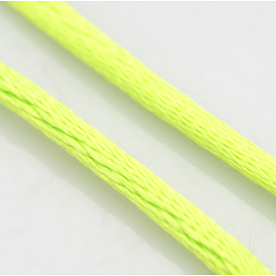 Green Yellow Macrame Rattail Chinese Knot Making Cords Round Nylon Braided String Threads, Satin Cord, Green Yellow, 2mm, about 10.93 yards(10m)/roll