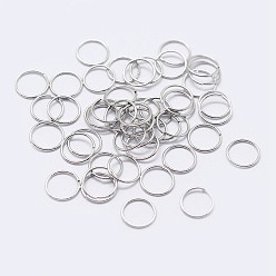 Platinum Rhodium Plated 925 Sterling Silver Open Jump Rings, Round Rings, Platinum, 18 Gauge, 5x1mm, Inner Diameter: 3mm, about 100pcs/10g