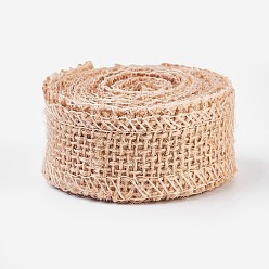 Bois Solide Rouleaux de lin, rubans de jute pour création des crafts, burlywood, 2.5 cm