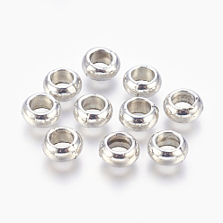Antique Silver Tibetan Style Alloy Beads, Cadmium Free & Lead Free, Donut, Antique Silver, 10x4mm, Hole: 6mm