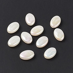Blanc Perles acryliques opaques, perle d'imitation, couleur ab , ovale, blanc, 12x8x4mm, Trou: 1.4mm