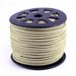 Tan Faux Suede Cords, Faux Suede Lace, Tan, 1/8 inch(3mm)x1.5mm, about 100yards/roll(91.44m/roll), 300 feet/roll