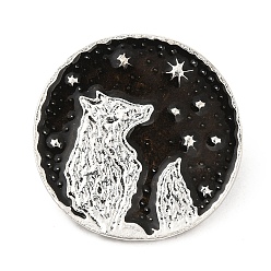 Lobo Broche de imperdible con esmalte animal, Broche de aleación de plata antigua para ropa de mochila., lobo, 25x24.5x2 mm