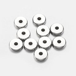 Stainless Steel Color 304 Stainless Steel Beads, Flat Round, Stainless Steel Color, 8x2mm, Hole: 2mm