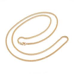 Golden 304 Stainless Steel Curb Chain Necklaces, with Lobster Clasp, Golden, 29.5 inch(75cm), 3mm