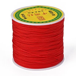 Rouge Fil de nylon tressé, cordon de nouage chinois cordon de perles pour la fabrication de bijoux en perles, rouge, 0.8 mm, environ 100 mètres / rouleau