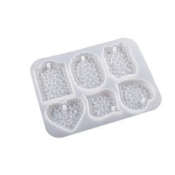 Others Silicone Pendant Molds, Resin Casting Molds, for UV Resin, Epoxy Resin Craft Making, Geometric Pattern, 160x207x11mm
