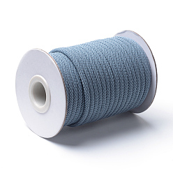 Light Steel Blue Braided Polyester Cords, Light Steel Blue, 3mm, about 21.87 yards(20m)/roll