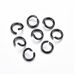 Electrophoresis Black 304 Stainless Steel Open Jump Rings, Electrophoresis Black, 20 Gauge, 5x0.8mm, Inner Diameter: 3mm