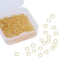 Золотой Железные соединительные колечки, открытые кольца прыжок, золотые, 6x0.7 мм, внутренний диаметр: 5 мм, Около 400 шт / коробка
