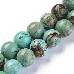 Howlite Brins de perles de magnésite naturelle, teint, ronde, 10mm, Trou: 1mm, environ 38 / pcs brins, 14.96 pouce (38 cm)