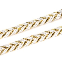 Blanco Trenzados hilos de tela cordones para la toma de pulsera, blanco, 6 mm, aproximadamente 50 yardas / rollo (150 pies / rollo)